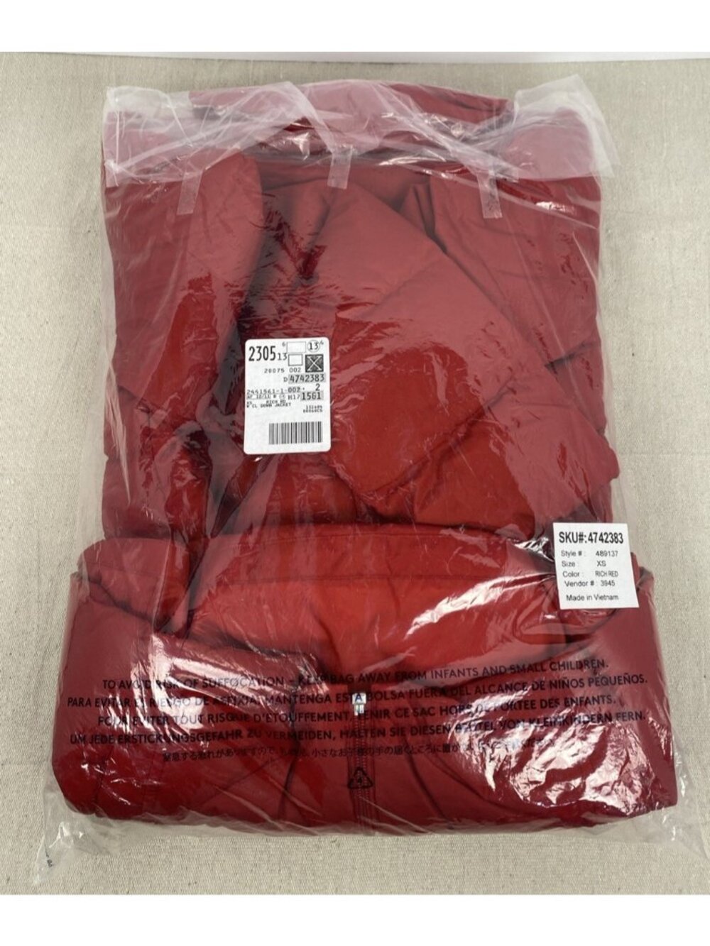 NEW Lands End Silver Premium Down 600 Filled RED Womens XS Coat *READ DESCRIPT* - Picture 15 of 15